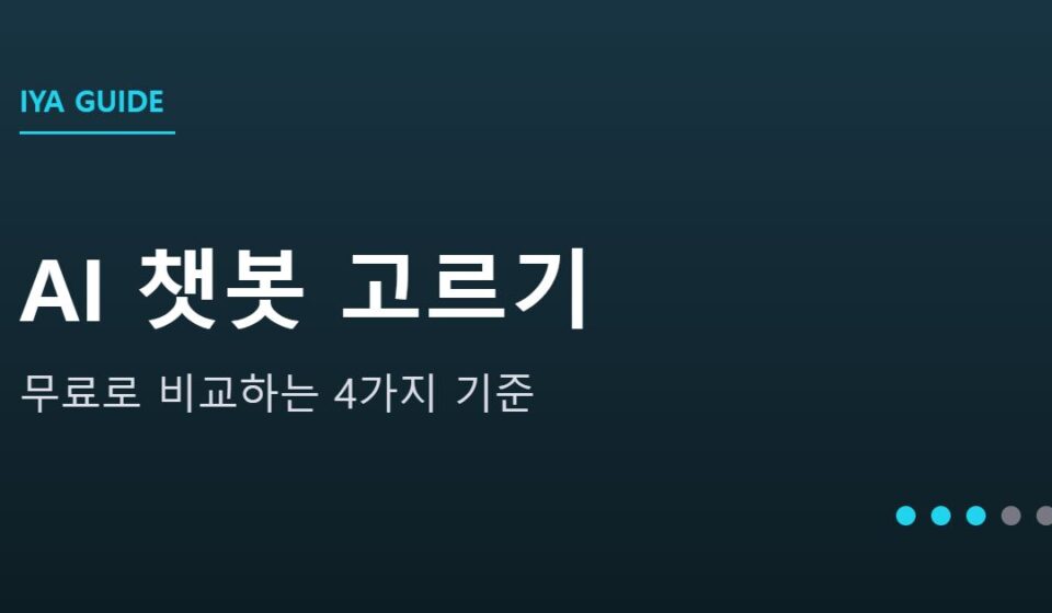 나에게 맞는 AI 챗봇 고르는 법 안내 그래픽 — 나에게 맞는 AI 챗봇 고르는 법 — 무료로 비교하는 4가지 기준
