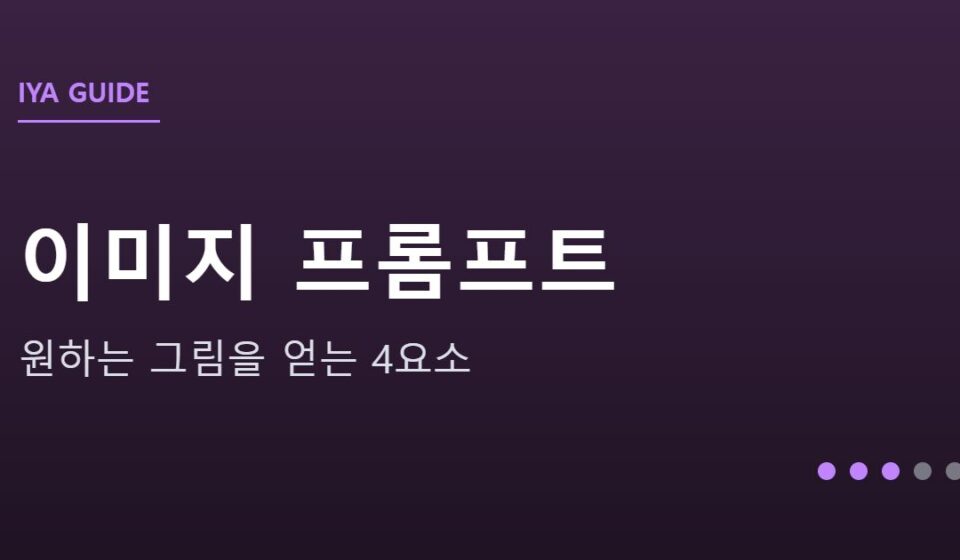 AI 이미지 생성 입문 안내 그래픽 — AI 이미지 생성 입문 — 원하는 그림을 얻는 프롬프트 4요소