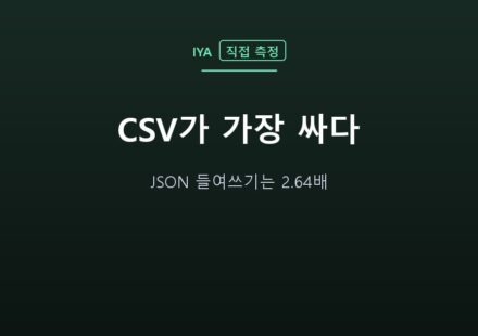 CSV가 가장 싸다 — JSON 들여쓰기는 2.64배