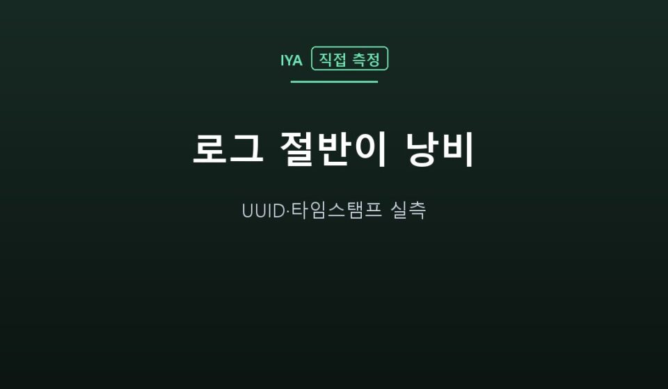 로그 절반이 낭비 — UUID·타임스탬프 실측