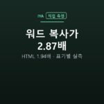 워드 복사가 2.87배 — HTML 1.94배 · 표기별 실측